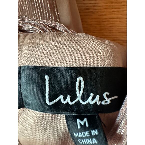 Lulu's Gold Shimmer Party Dress NWT Medium - Picture 5 of 6